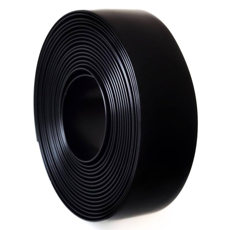 KOMORAX Black 2"" Wide 20' Length Chair Vinyl Strap Strapping for Patio Lawn Garden Outdoor Furniture Matte Finish Color - Image 1